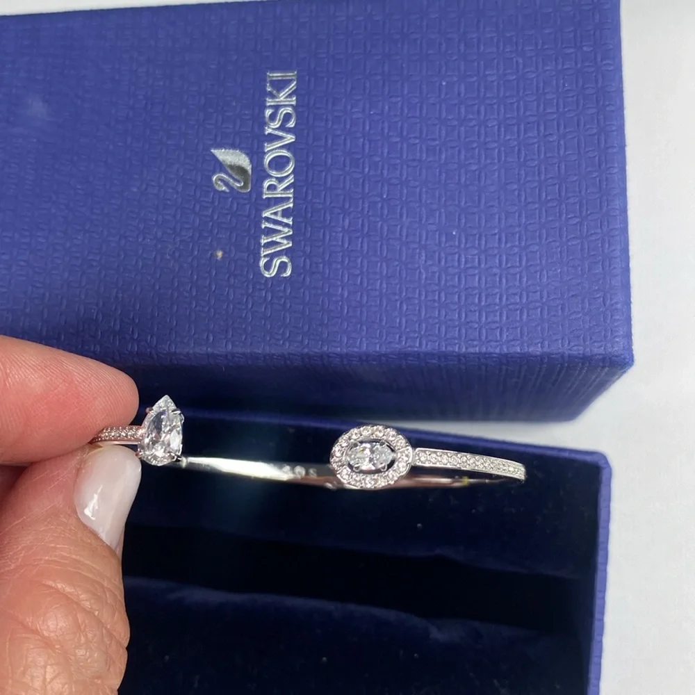 Swarovski Attract Bangle, White, Rhodium plating - Picture 6 of 16